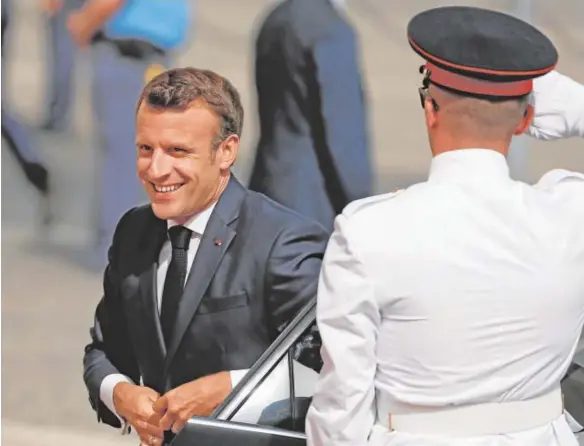  ?? REUTERS ?? El presidente francés, Emmanuel Macron, a su llegada, ayer, a la Cumbre de Países del Sur de la UE en Malta
