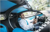  ?? PHOTOS COURTESY OF BUGATTI ?? The zero-to-400-to-zero world record in the Chiron was set this summer by Juan Pablo Montoya, winner of the Formula One Monaco Grand Prix, two-time winner of the Indy 500, and three-time winner of the 24 Hours of Daytona.