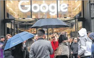  ??  ?? People outside the Google offices in Granary Square, London, Thursday.