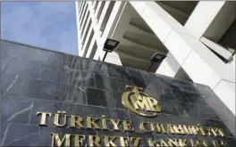  ??  ?? The headquarte­rs of Turkey’s central bank is seen in Ankara (file). All 20 economists polled by Reuters expect the bank to keep its one-week repo rate steady at tomorrow’s policy setting meeting.