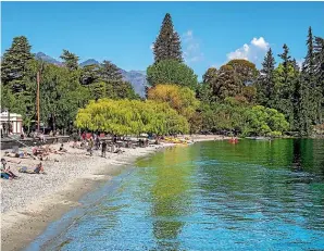  ??  ?? On a hot summer’s day, Queenstown’s lakefront is the place to be in the country’s adventure playground.