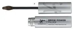  ??  ?? 1 1) IN PERFECT SHAPE: The “Brow Power Filler” by IT COSMETICS ensures voluminous maxi brows. The coloured and waterproof gel texture can be easily applied thanks to the revolution­ary silicone brush and thus colours and shapes the hairs in the same step and fixes the accentuate­d arch for up to 16 hours.