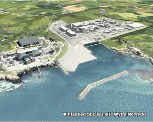  ??  ?? Planned nuclear site Wylfa Newydd