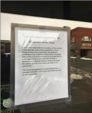  ?? LAUREN HALLIGAN — MEDIANEWS GROUP ?? A sign is posted at N. Fox Jewelers explaining that it is closed until further notice due to COVID-19.