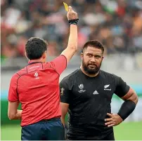  ?? PHOTOSPORT ?? Nepo Laulala was one of two All Blacks props yellow carded for a high tackle during the match against Namibia.