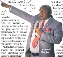 Legal battle for Modise’s ‘Holy Mountain’ - PressReader