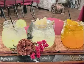  ?? ?? Margarita flights at Curry Patta in Altamont features three flavors chosen from among nine options:.