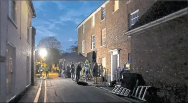  ??  ?? Film crews in Charing, where Kate Winslet filmed part of a period drama last year