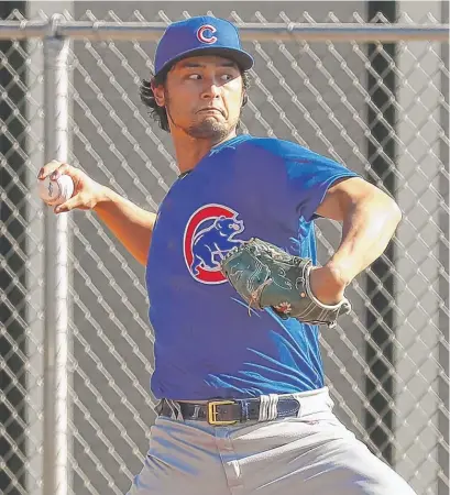  ?? JOHN ANTONOFF/FOR THE SUN-TIMES ?? Yu Darvish is the only Cubs pitcher whose first spring start hasn’t been scheduled yet.