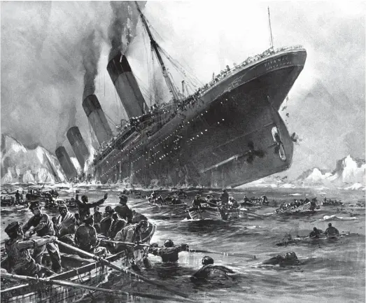  ??  ?? Artist Willy Stöwer’s contempora­ry depiction of the Titanic sinking