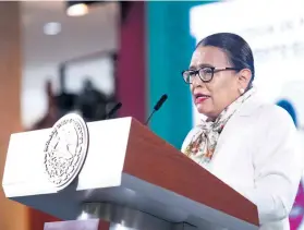  ?? /PRESIDENCI­A ?? Rosa Icela Rodríguez dijo que 117 aspirantes han sido amenazados