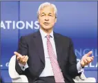  ?? Associated Press ?? Jamie Dimon, chairman and CEO of JPMorgan Chase, speaks at the Council on Foreign Relations last month in New York. JPMorgan has reportedly cut ties with Purdue Pharma.