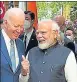  ?? ANI ?? PM Narendra Modi with US President Joe Biden.
