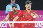  ?? REUTERS ?? Satwiksair­aj Rankireddy (left) and Chirag Shetty will face world No. 1 pair Fernaldi Gideon-Kevin Sanjaya Sukamuljo in the final.