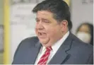  ?? ANTHONY VAZQUEZ/SUN-TIMES ?? Gov. J.B. Pritzker on Tuesday announces money for state public schools to help assist students with technology.