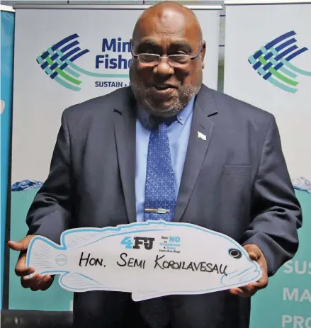  ?? Photo: Ministry of Fisheries ?? Minister for Fisheries Semi Koroilaves­au during the seasonal ban last year.