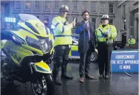  ??  ?? Campaign Chief Superinten­dent Blakelock with Chief Inspector Darren Faulds and Justice Secretary Humza Yousaf