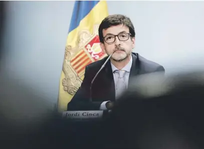  ?? Govern d'Andorra ?? El ministro de Finanzas, Jordi Cinca, en la rueda de prensa del Gobierno de Andorra