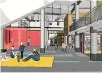  ??  ?? Plans for Palmerston North’s City Library upgrade include a new entrance from George St, with visibility straight through to The Square.