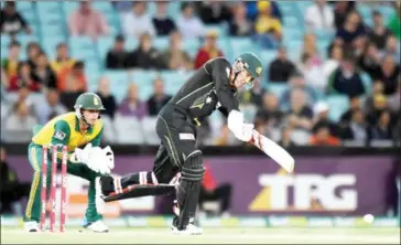  ?? AFP ?? Australia’s Nic Maddinson hits a shot against South Africa in a T20 match at the ANZ Stadium in Sydney on November 9, 2014. Maddinson is to make his Test debut for his country.