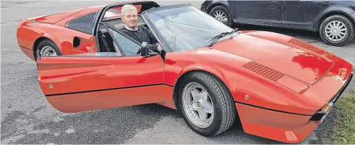  ??  ?? Lightning
bolt: Eddie Cunningham in the Ferrari 308 GTE, which has a claimed top speed of 300kmh