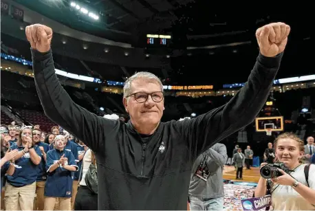  ?? Soobum Im/Getty Images ?? Geno Auriemma took a drive down memory lane recently with the UConn women’s basketball social media team in tow, celebratin­g the 40th anniversar­y of the start to his record-setting run as the Huskies’ coach.