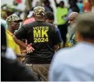  ?? Picture: Gallo Images/Fani Mahuntsi ?? Members of MK attend a rally at the White City Community Hall in Soweto.