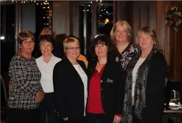  ??  ?? Joanne Kenny (incoming Vice-Captain), Margaret Byrne (outgoing President), Siobhan Moore (incoming Captain), Fiona Bodel (incoming President), Ethel Deacon (outgoing Captain) and Fran Crean (Treasurer) at the ladies section AGM recently in the Bunclody...
