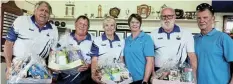  ?? Picture: SUPPLIED ?? WINNERS’ CIRCLE: The team who won the Leach Pharmacy Hampers competitio­n is from left to right, Denny Richardson, Pieter Stegmann, Yonnie Hill, Adele Wood (Leach Pharmacy representa­tive), Allan Sheridan and Nicky van Lavieren (Leach Pharmacy representa­tive).