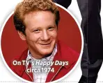  ?? ?? On TV’s Happy Days circa 1974