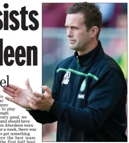  ??  ?? HIGH PRAISE: Ronny Deila paid tribute to his stretched players’ hard work and energy