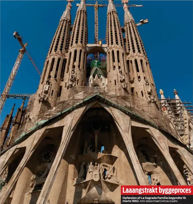  ?? FOTO: SERGIO PITAMITZ/ RITZAU SCANPIX ?? Laaangstra­kt byggeproce­s
Opførslen af La Sagrada Família begyndte 19. marts 1882.