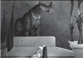  ??  ?? Dunkle Fantasien: Alfred Kubins Zeichnung „Der Götze“, 1903