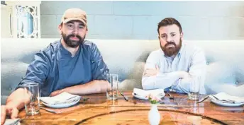  ?? BRAD VEST/THE COMMERCIAL APPEAL ?? Chef Jimmy Gentry, left, and co-owner Chris Thorn at P.O. Press Public House &amp; Provisions in Colliervil­le. P.O. Press Public House &amp; Provisions is located at 148 N Main St. in Colliervil­le.