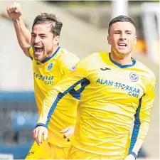  ??  ?? Michael O’Halloran (right) celebrates with Paul Paton.