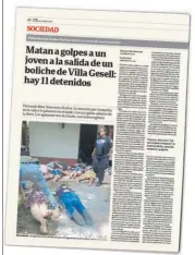  ??  ?? La noticia en Clarín. El 19 de enero, el día después del crimen de Baéz Sosa.