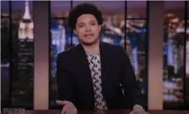  ?? Photograph: YouTube ?? Trevor Noah on Joe Rogan’s N-word controvers­y: ‘Here’s a life hack for white people: saying the actual N-word puts you in unnecessar­y trouble, especially if you’re not racist. It doesn’t matter the context.’