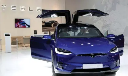  ?? ?? A Tesla Model X electric car is seen at Brussels Motor Show in Belgium on 9 January 2020. Photograph: François Lenoir/Reuters