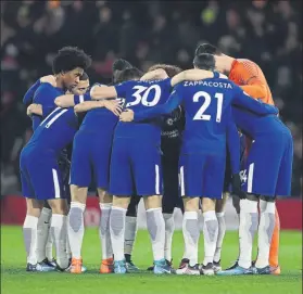  ?? FOTO: GETTY ?? Los jugadores del Chelsea buscarán la victoria frente al West Bromwich Albion