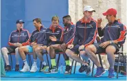  ?? DARKO BANDIC/ASSOCIATED PRESS ?? Members of the U.S. team attend the draw Thursday ahead of Davis Cup semifinal matches between Croatia and the U.S. in Zadar, Croatia.