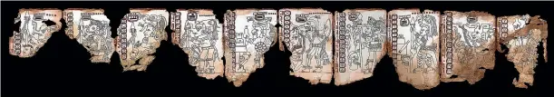  ?? AP ?? This ancient Maya pictograph­ic text has been judged authentic by scholars in Mexico City. The National Anthropolo­gy and History Institute (INAH) says it was made between 1021 and 1154 AD.