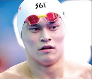  ?? OLI SCARFF/AFP ?? China’s Sun Yang after his men’s 200m freestyle swimming heat at the 2019 World Championsh­ips in Gwangju, South Korea, on Sunday.