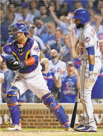  ?? GETTY ?? Austin Jackson strikes out with bases loaded to end Mets’ chances in 9th inning of loss to Cubs at Wrigley.