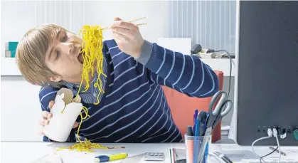  ??  ?? Slurping your smelly noodles is a sure-fire way to upset your co-workers. Pic Getty.