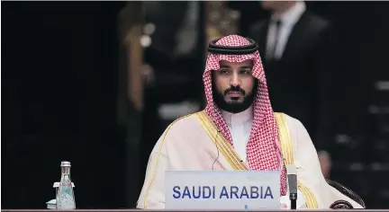  ?? NICOLAS ASFOURI/GETTY IMAGES FILES ?? The moves of Saudi Arabia’s Crown Prince Mohammed Bin Salman to fundamenta­lly remake the state have won praise from local business leaders, but it has also alienated important elements in the royal family and clerical establishm­ent.