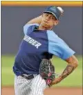  ?? JOHN BLAINE/ FOR THE TRENTONIAN ?? Thunder starting pitcher Jonathan Loaisiga tossed five solid innings in his Double-A debut on Thursday.