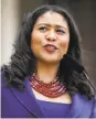  ?? Gabrielle Lurie / The Chronicle ?? Mayor London Breed is pushing a set of reforms to help some businesses.