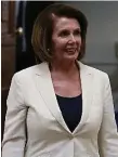  ?? ALEX WONG/GETTY IMAGES ?? U.S. House Minority Leader Rep. Nancy Pelosi comes out from the House chamber after her more than eight-hour-long speech on immigratio­n.