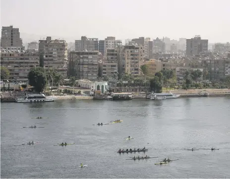  ?? AFP ?? Egyptians’ fascinatio­n with the sport of rowing goes back more than 3,400 years to about 1430 BC