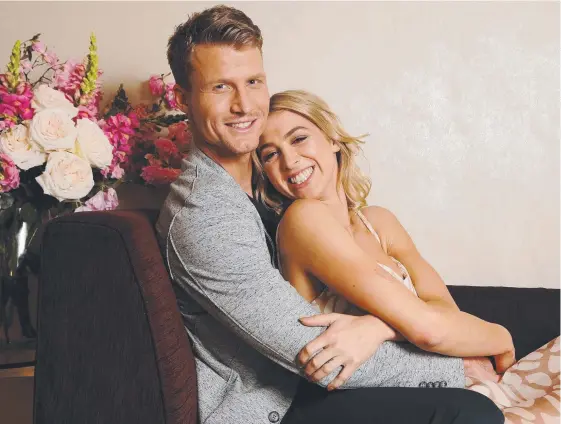  ?? Picture: ADAM TAYLOR ?? The Bachelor’s Richie Strahan and Alex Nation in happier times for the show’s Ten Network, which yesterday went into administra­tion.